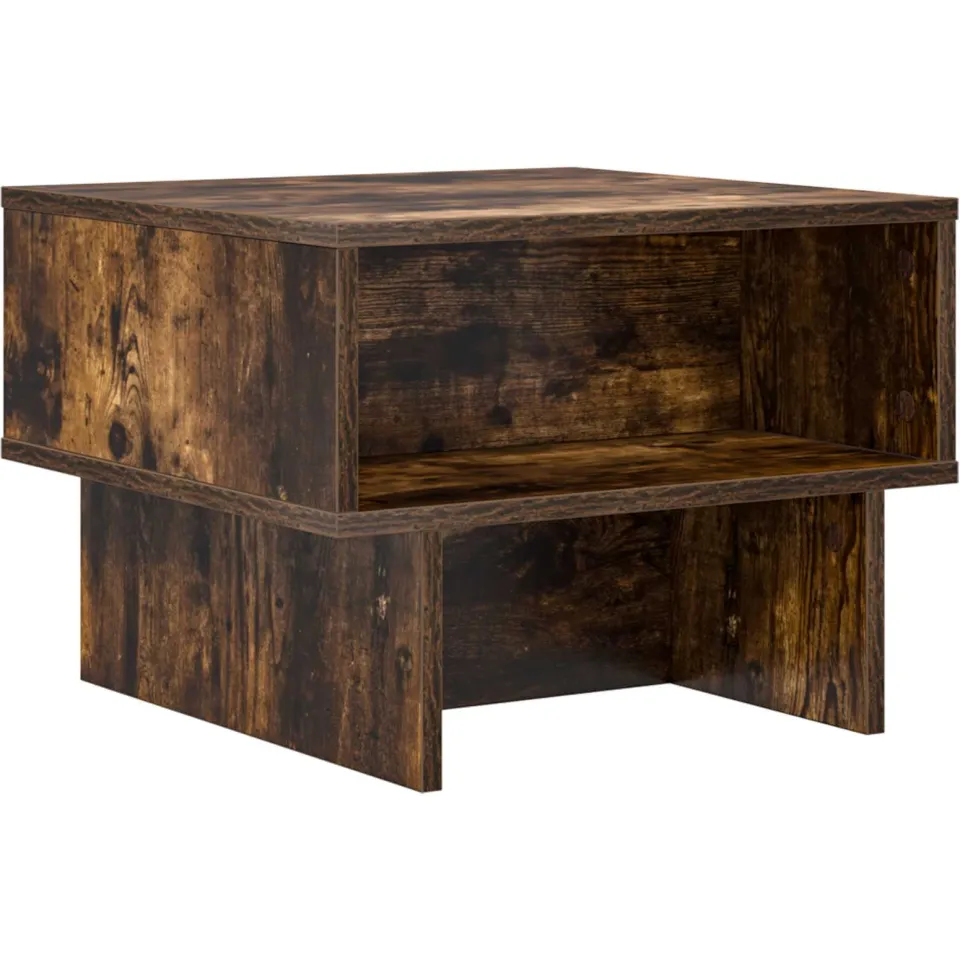 vidaXL Salontafel Gerookt eiken 48 x 46 x 35 cm Bewerkt hout, foto 4