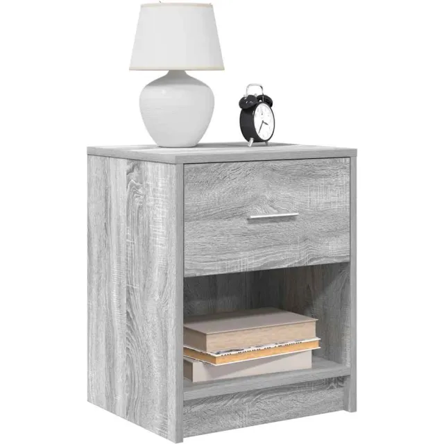 vidaXL Nachtkastjes 2 st met lade 40x34x50 cm grijs sonoma eiken Bruin