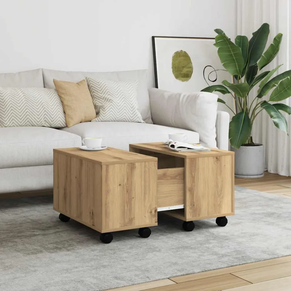 vidaXL Salontafel 60x60x38 cm bewerkt hout artisanaal eikenkleurig, foto 3