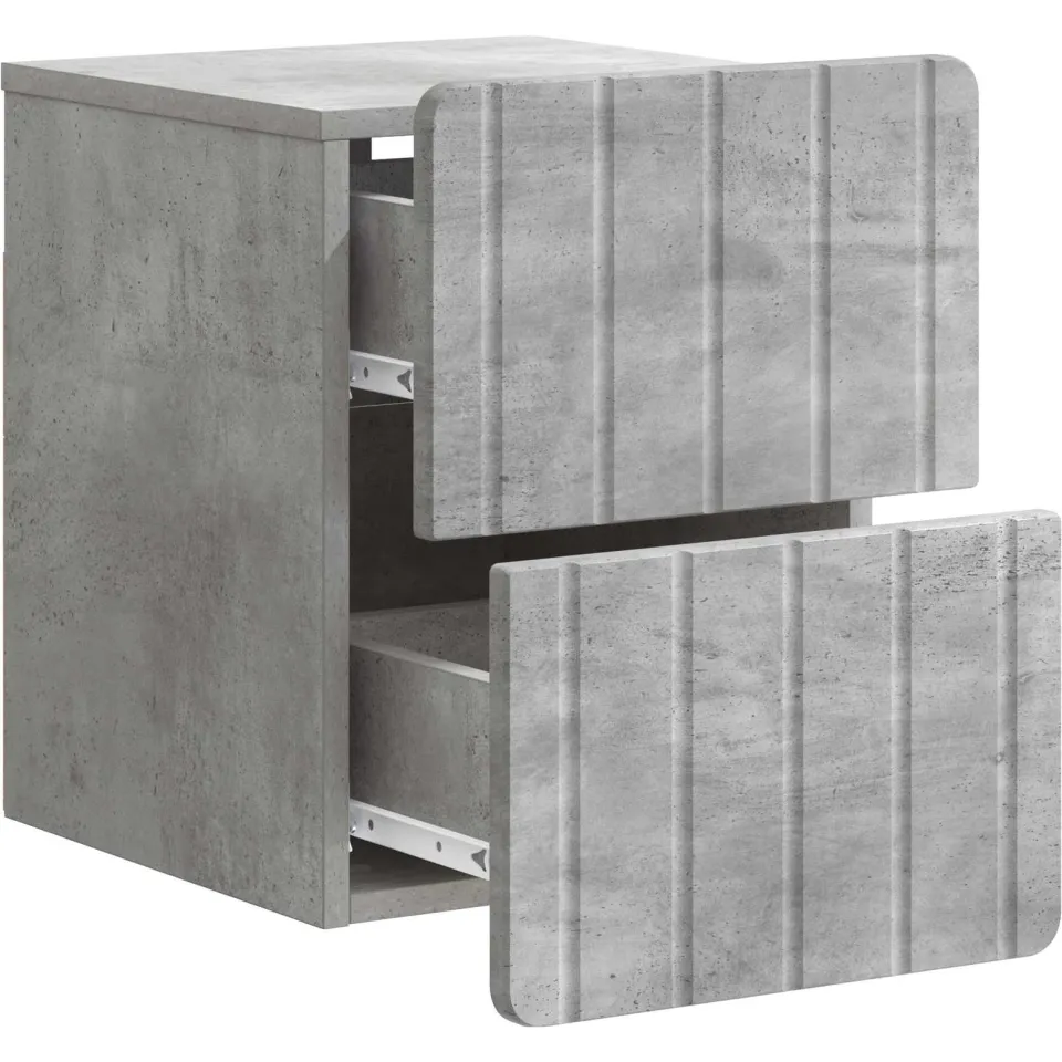 vidaXL Wandbeugel Bedkast Betongrijs 33 x 34,5 x 43 cm Bewerkt hout grijs, foto 3