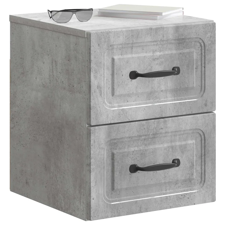 vidaXL Wandbeugel Bedkast 2 st Betongrijs 34,5 x 33 x 40 cm