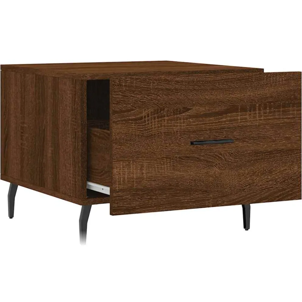 vidaXL Salontafel 50x50x40 cm bewerkt hout bruin eikenkleur, foto 4