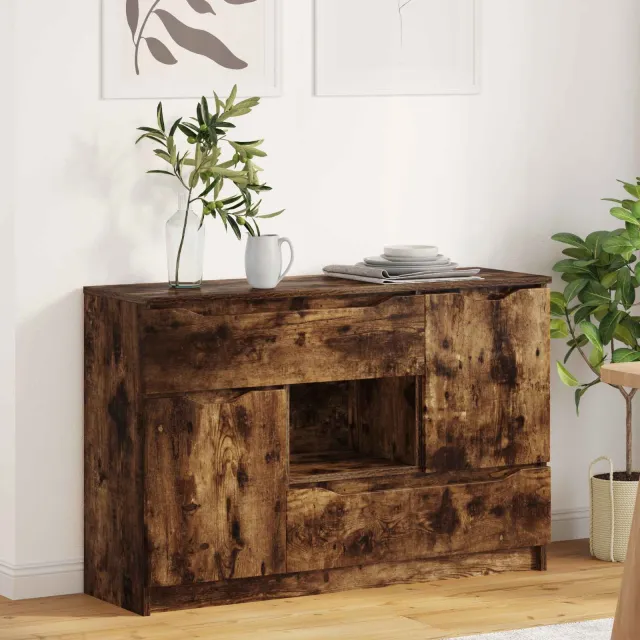 vidaXL Dressoir Gerookt eiken 100 x 30 x 65,6 Bewerkt hout Bruin