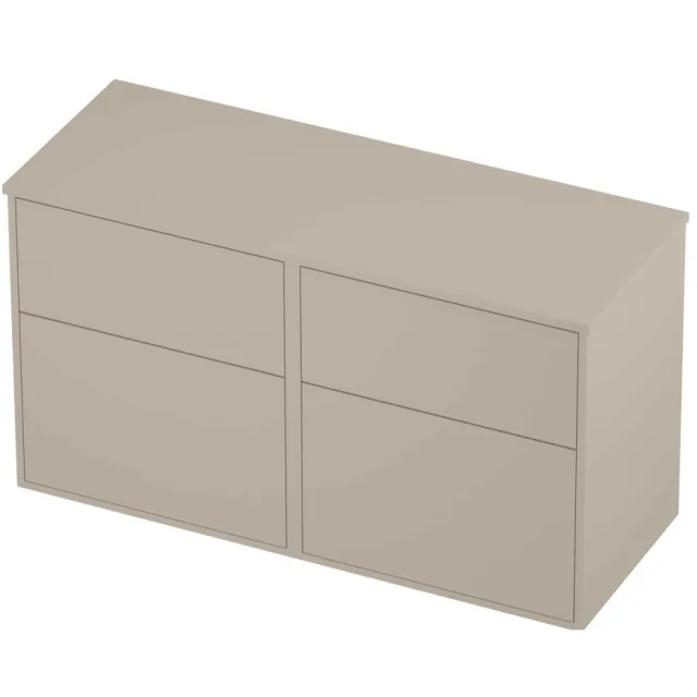 Proline Deck Badmeubelset Voor Grepen Asymmetrisch Kader 120x46x67 cm Soft Linen Beige