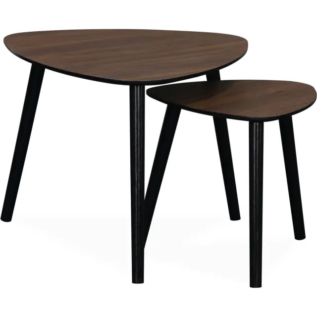 sweeek Salontafel, lena, set van 2 Walnoot