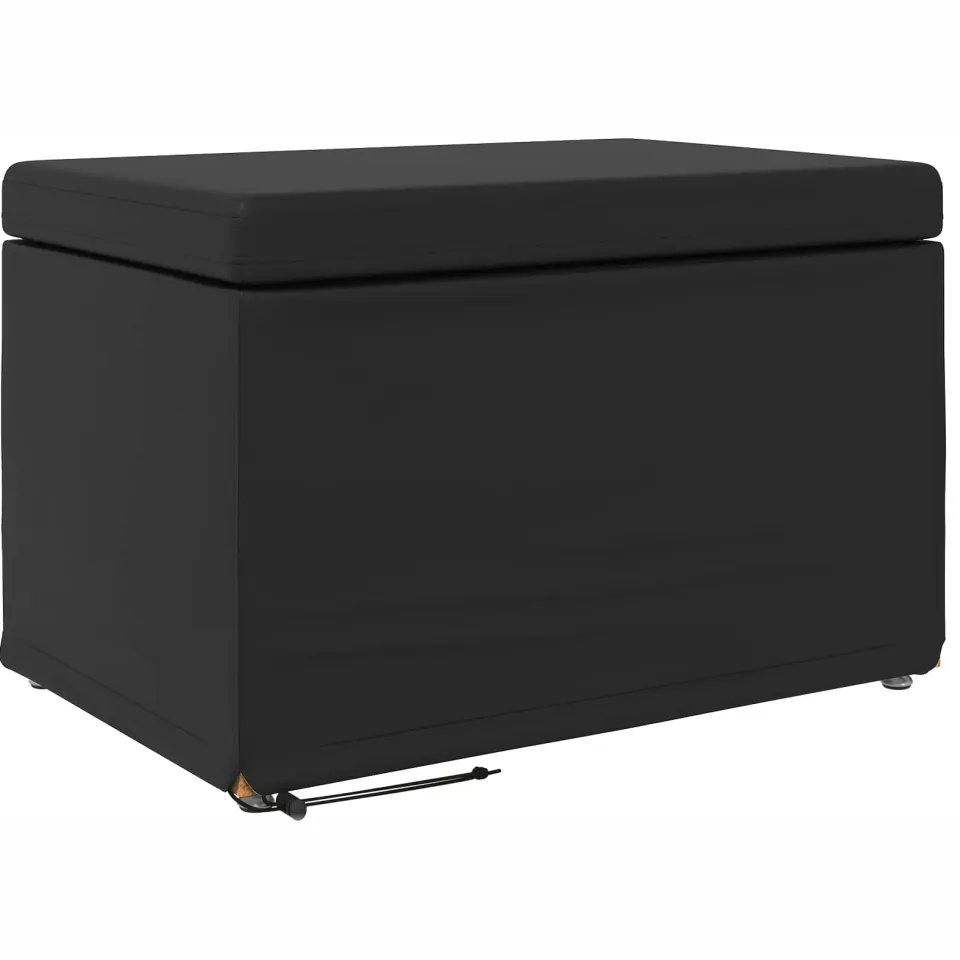 vidaXL Kruk Zwart 61 x 41 x 40 cm Nepleer en Gefabriceerd Hout, foto 4