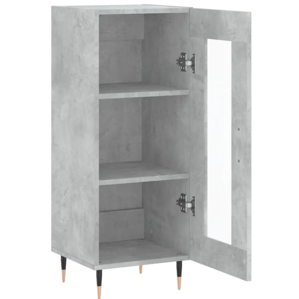 vidaXL Dressoir 34,5x34x90 cm bewerkt hout betongrijs grijs, foto 4