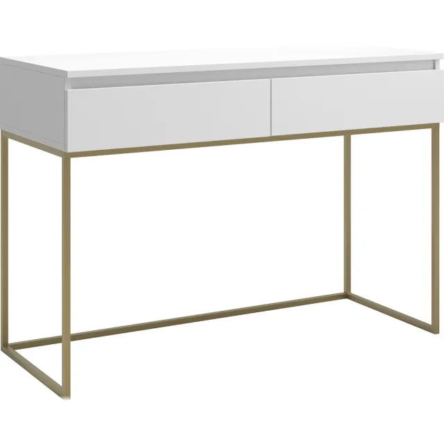 Selsey Bemmi - Kaptafel met lades - Wit met gouden poten