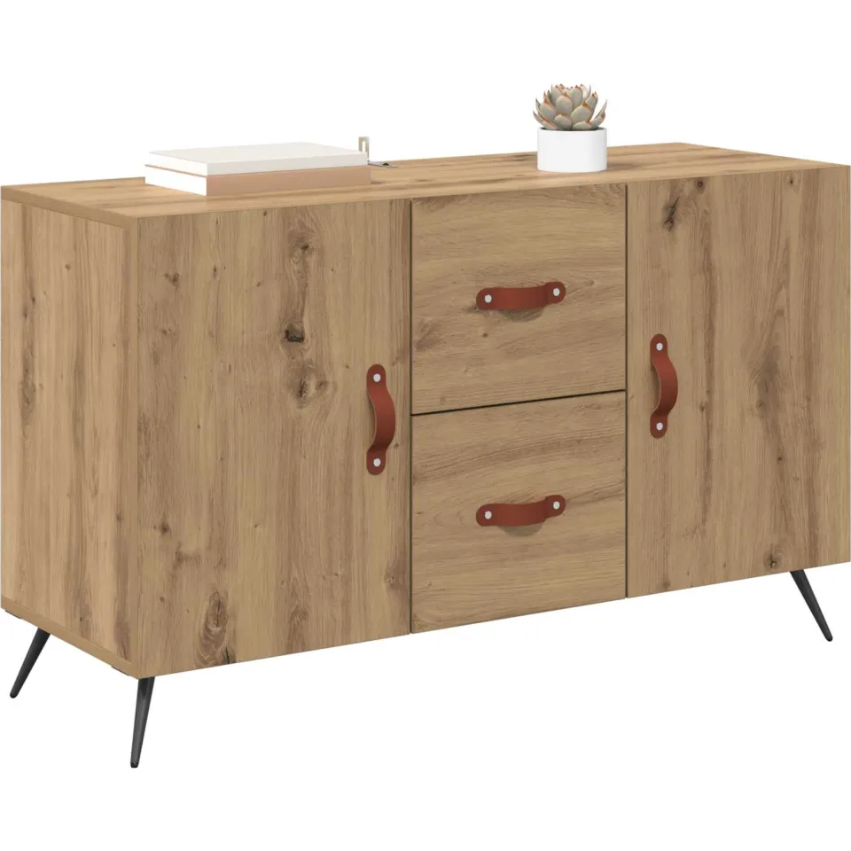 vidaXL Dressoir Artisan Eiken 100 x 36 x 60 cm Bewerkt hout Bruin