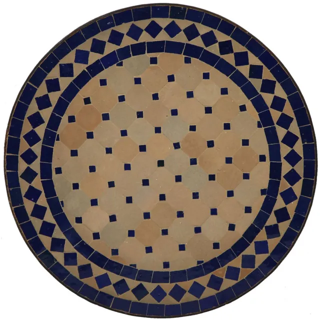 Casa Moro Bijzettafel mozaïek Ø45 cm blauw-rhombus Zie afbeeldingen en beschrijving