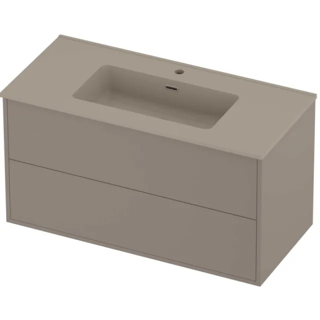 Proline Tribute Badmeubelset Porselein Elegant In Kader 100x46x54 cm Mat Crème Cotton Clay Beige