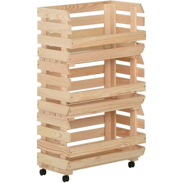 vidaXL Groentetrolley 37x30x80 cm massief grenenhout Bruin