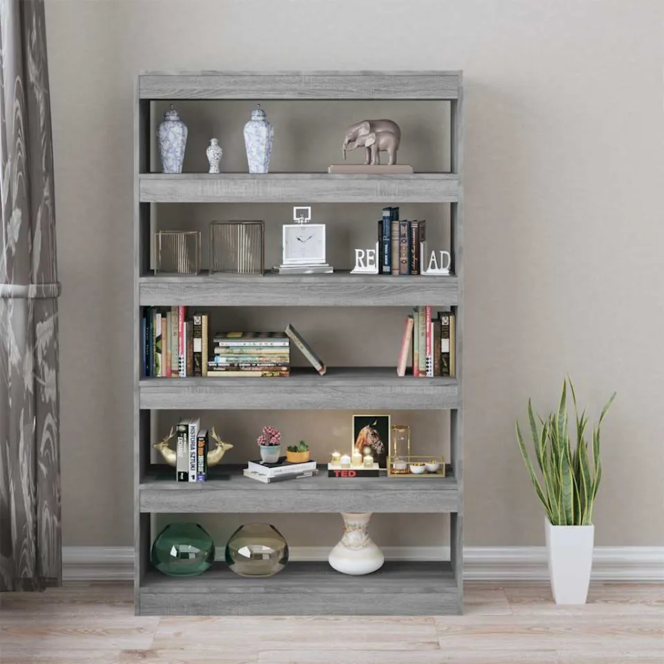 vidaXL Boekenkast/kamerscherm 100x30x166 cm grijs sonoma eikenkleurig, foto 3