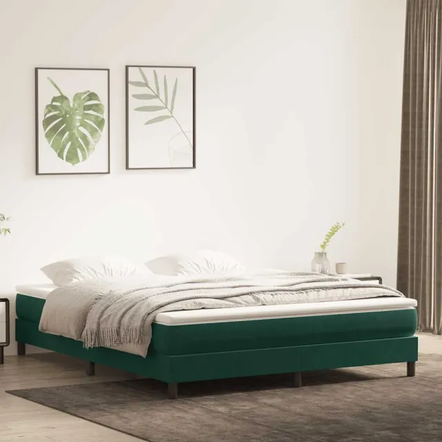 vidaXL Boxspringbed zonder matras 180x220 cm fluweel donkergroen groen