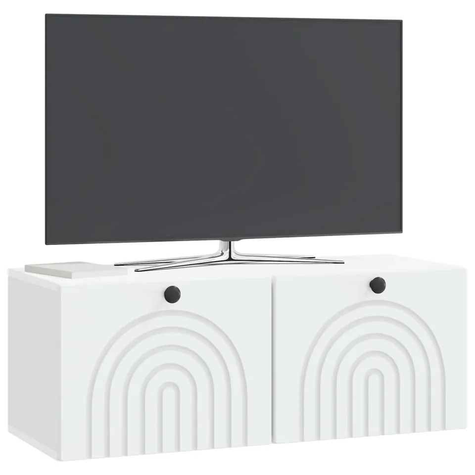 vidaXL Wandbeugel TV-kast Wit 78,5 x 31 x 30 cm Bewerkt hout, foto 3