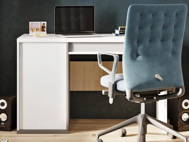 Mobistoxx Bureau ILONA 1 lade 1 deur wit/eik salisbury