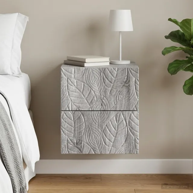 vidaXL Wandbeugel Bedkast Grijs Sonoma 34,5 x 33 x 40 cm Bewerkt hout, foto 2