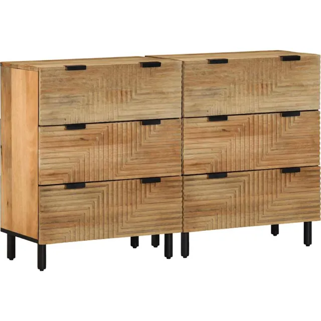 vidaXL Dressoirs 2 st 60x33x75 cm massief mango bruin