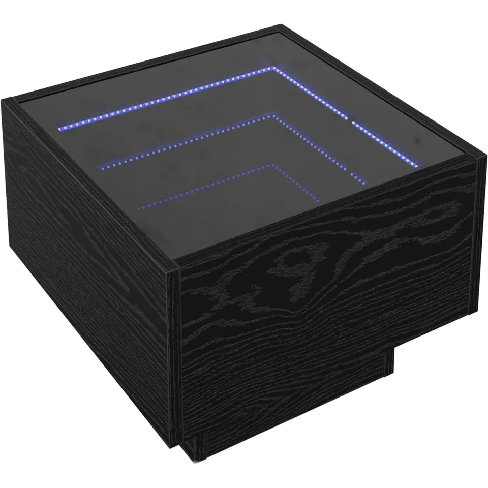 vidaXL Salontafel Zwart Eiken 40 x 40 x 30 cm Bewerkt hout, foto 3