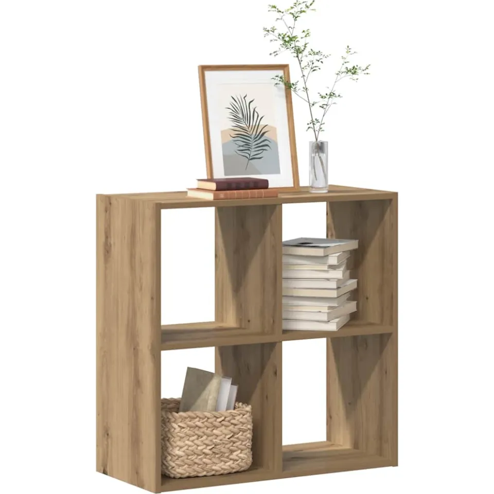 vidaXL Boekenkast 68,5x32x68,5 cm bewerkt hout artisanaal eikenkleurig Bruin