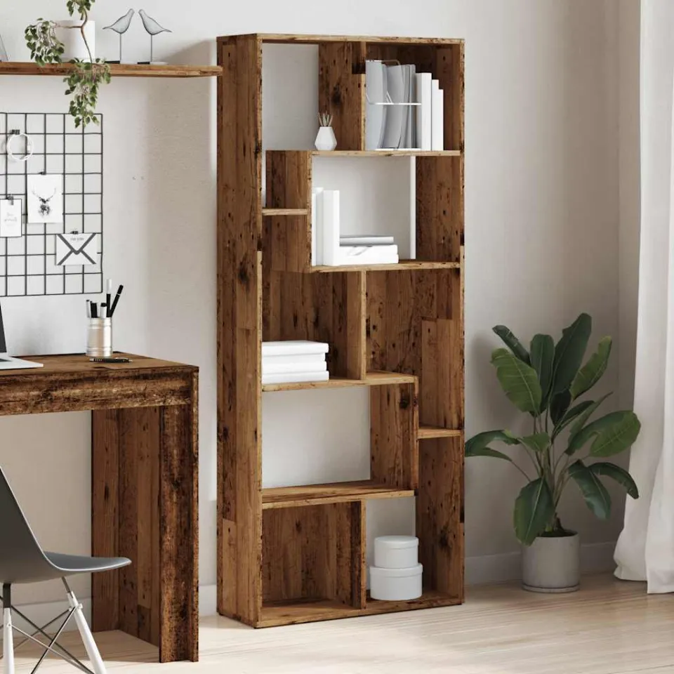 vidaXL Boekenkast 67x24x161 cm bewerkt hout oud houtkleurig bruin, foto 3