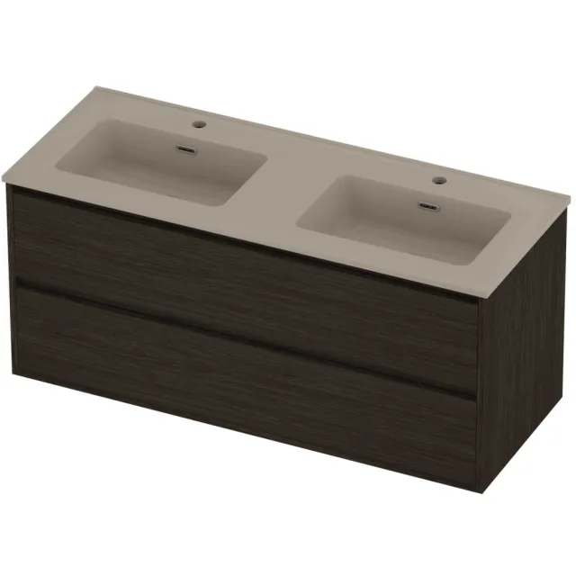 Proline Tribute Badmeubelset Porselein Elegant 2 Gaten 120x46x54 cm Mat Crème Cotton Mokka Oak Eiken