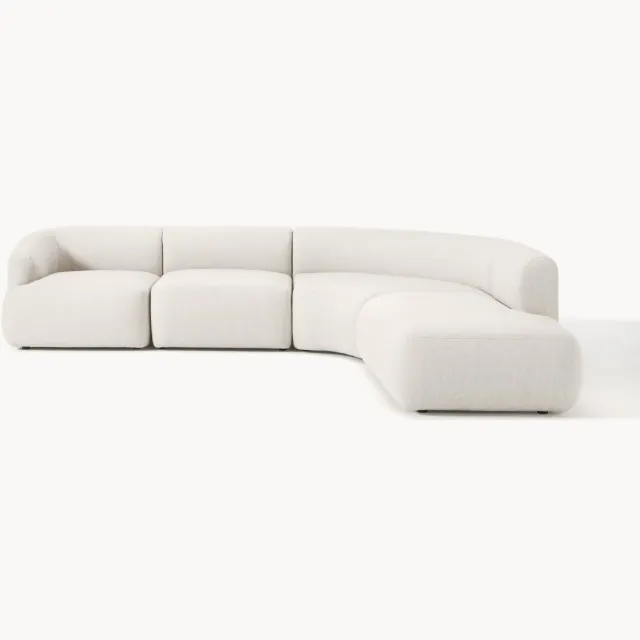 Westwing Collection Modulaire hoekbank Sofia (4-zits) Wit