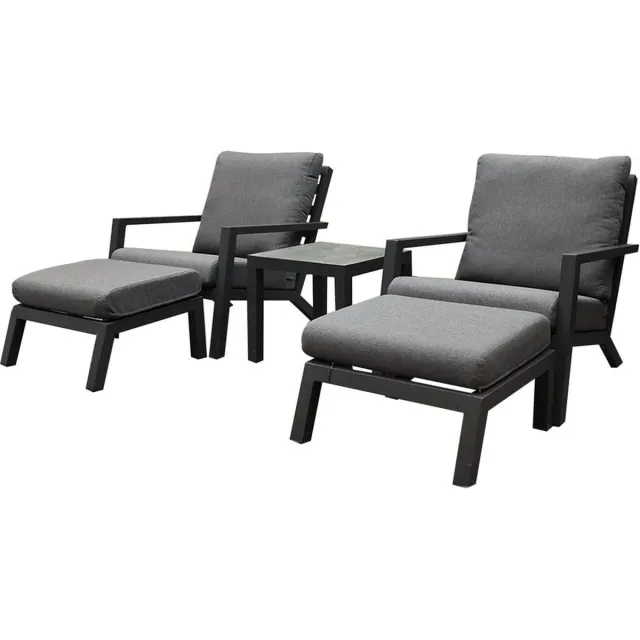 AVH-Collectie Malaga lounge balkonset 5 delig antraciet aluminium