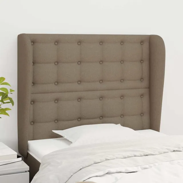 vidaXL Hoofdbord met randen 93x23x118/128 cm stof taupe