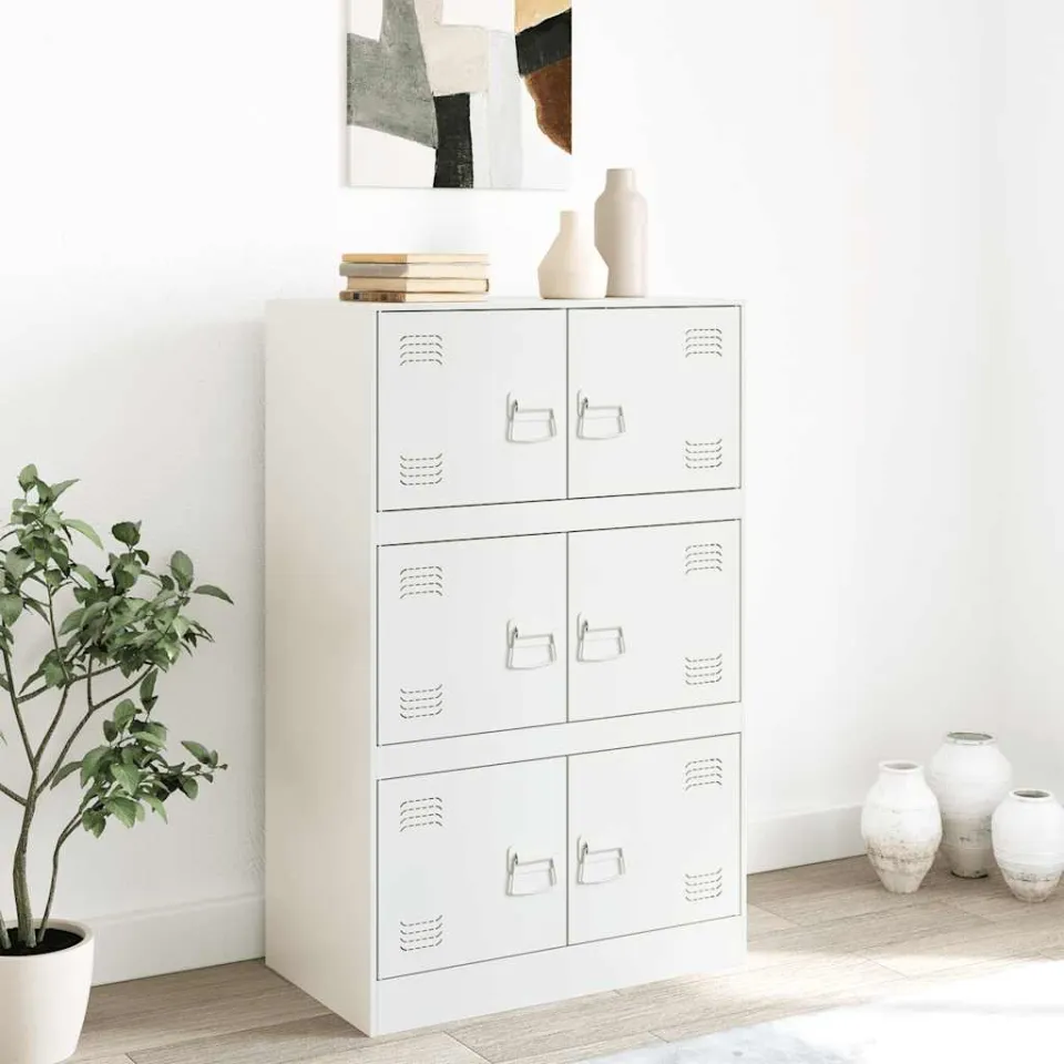 vidaXL Dressoir 67x39x107 cm staal wit, foto 3