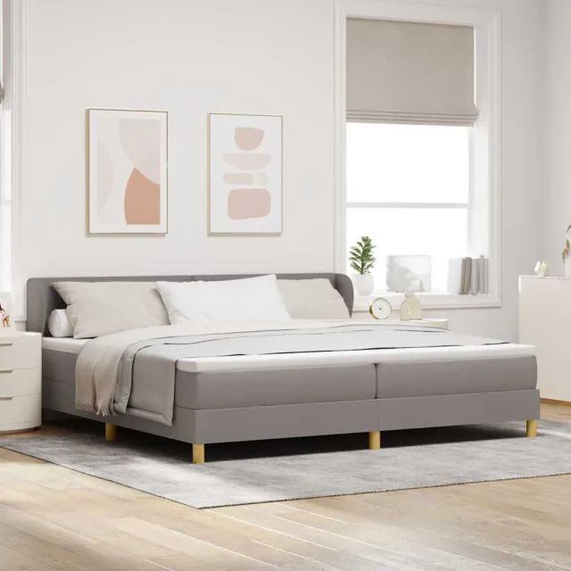 vidaXL Boxspringbed met hoofdeinde Taupe 200 x 200 cm Stof