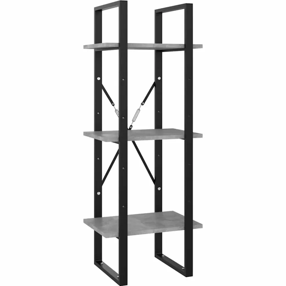 vidaXL Boekenkast met 5 schappen 40x30x175 cm bewerkt hout betongrijs grijs, foto 4