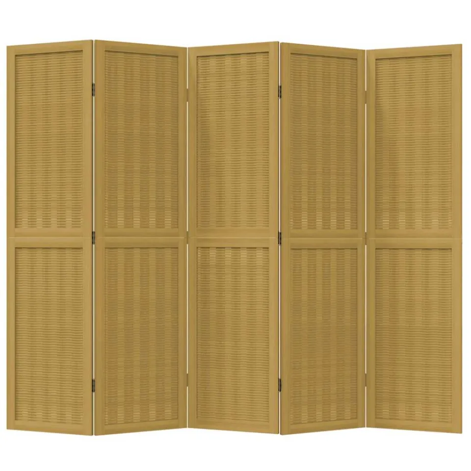 vidaXL Kamerscherm met 5 panelen massief paulowniahout bruin, foto 5