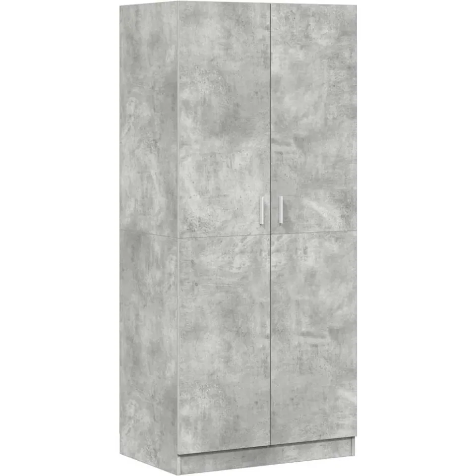vidaXL Kledingkast 80x52x180 cm bewerkt hout betongrijs