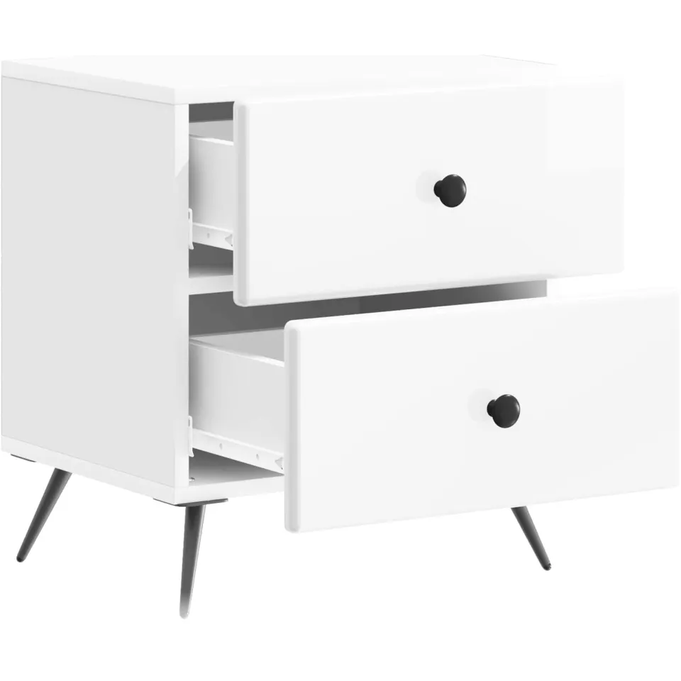 vidaXL Nachtkastje Hoogglans Wit 43 x 34,5 x 47,5 cm Bewerkt hout, foto 4