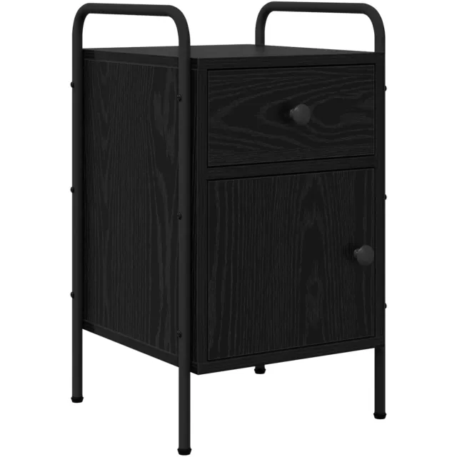 vidaXL Nachtkastje Zwart eiken 35 x 36,5 x 61 cm Bewerkt hout