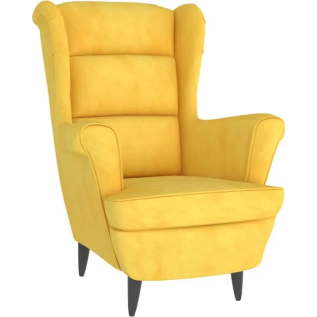 vidaXL Fauteuil - fluweel - mosterdgeel