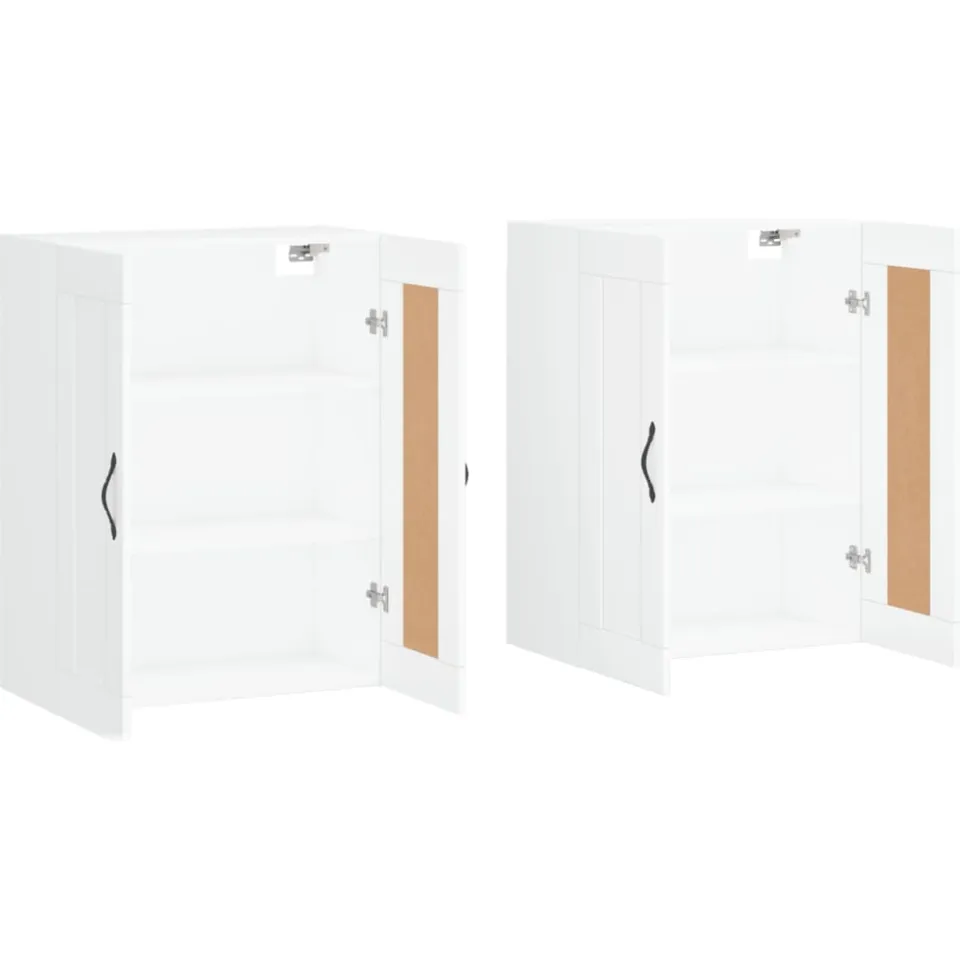 vidaXL Hangkasten 2 st bewerkt hout wit