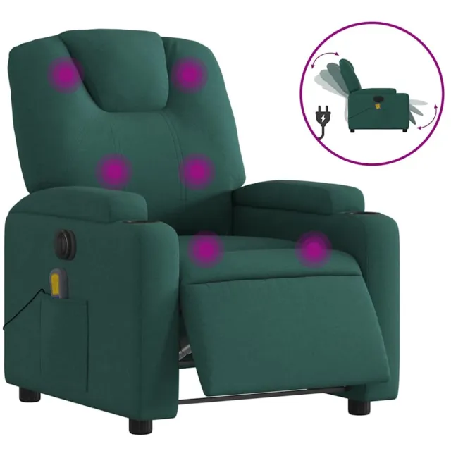 vidaXL Massagestoel - elektrisch - verstelbaar - stof - donkergroen