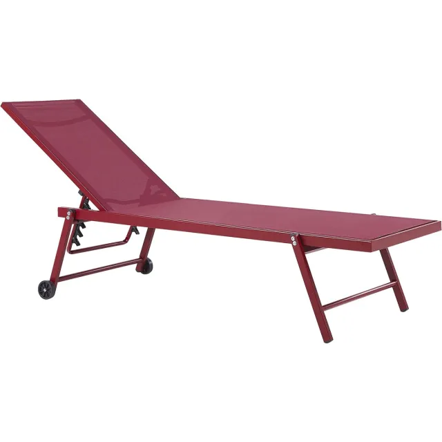 Beliani PORTOFINO - Strandstoel - Bordeaux - Aluminium Rood