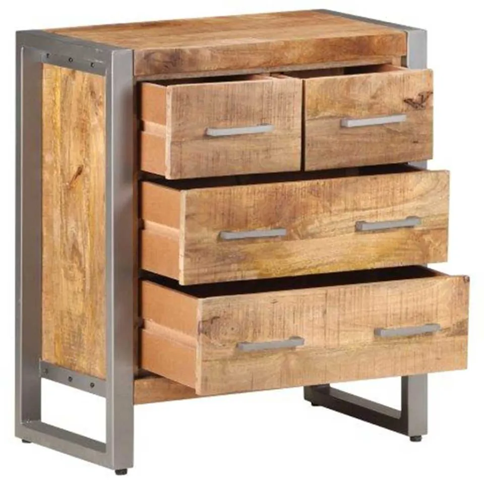 vidaXL Dressoir 60x35x70 cm ruw mangohout bruin, foto 3