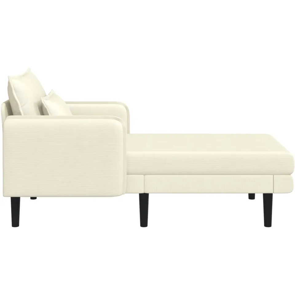 vidaXL Grote chaise longue Crèmekleurig Katoenen stof, foto 4
