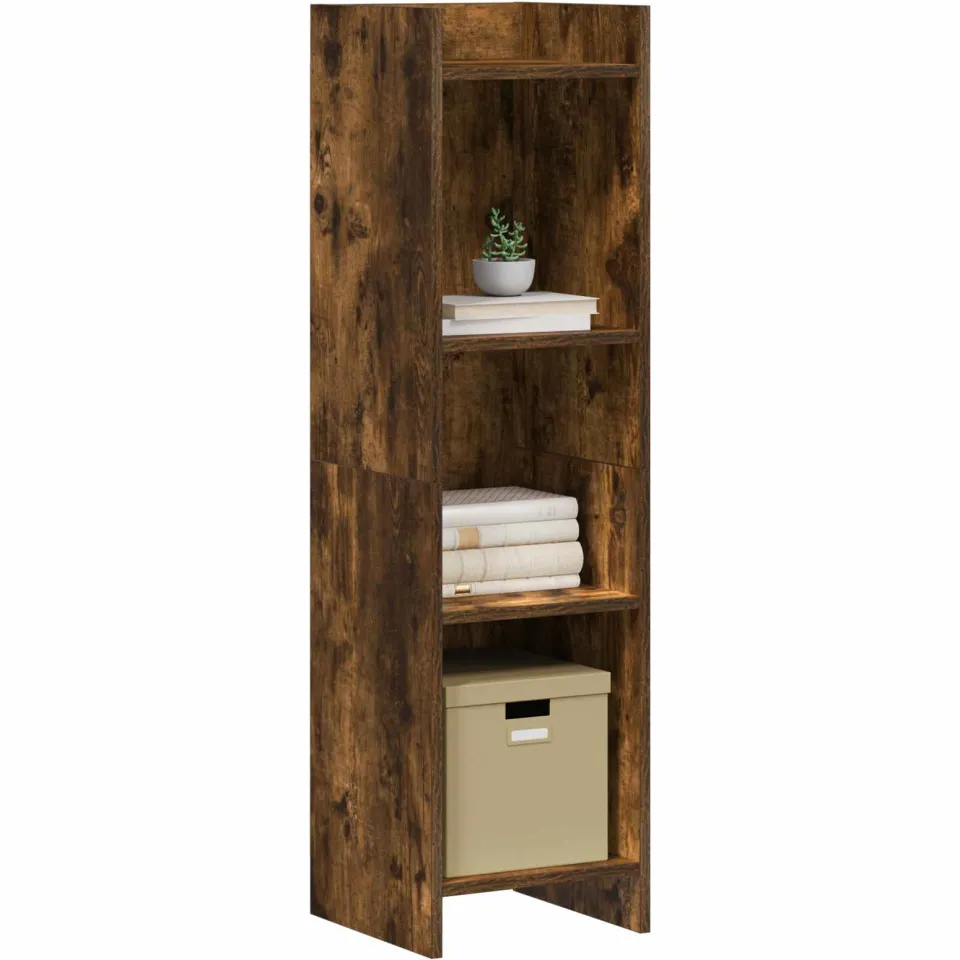 vidaXL Boekenkast Gerookt eiken 30 x 30 x 111 cm Bewerkt hout Bruin