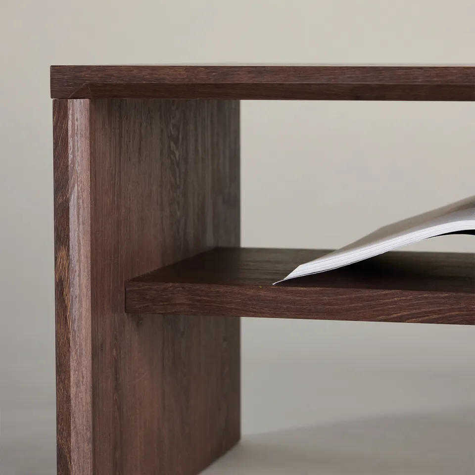 Nest living Rae houten salontafel donkerbruin - 100 x 38 cm bruin, foto 5