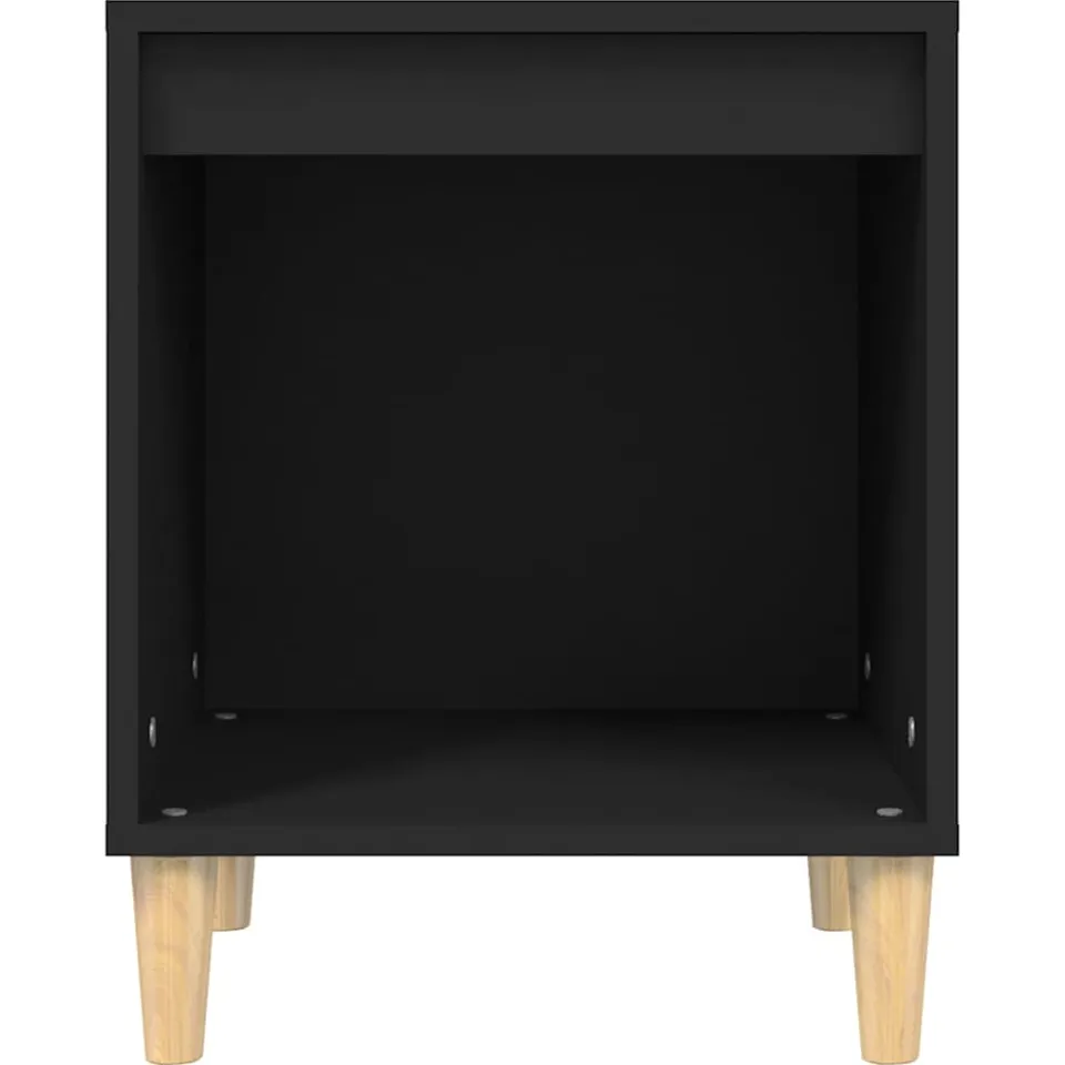 vidaXL Nachtkastje 40x35x50 cm bewerkt hout zwart, foto 4