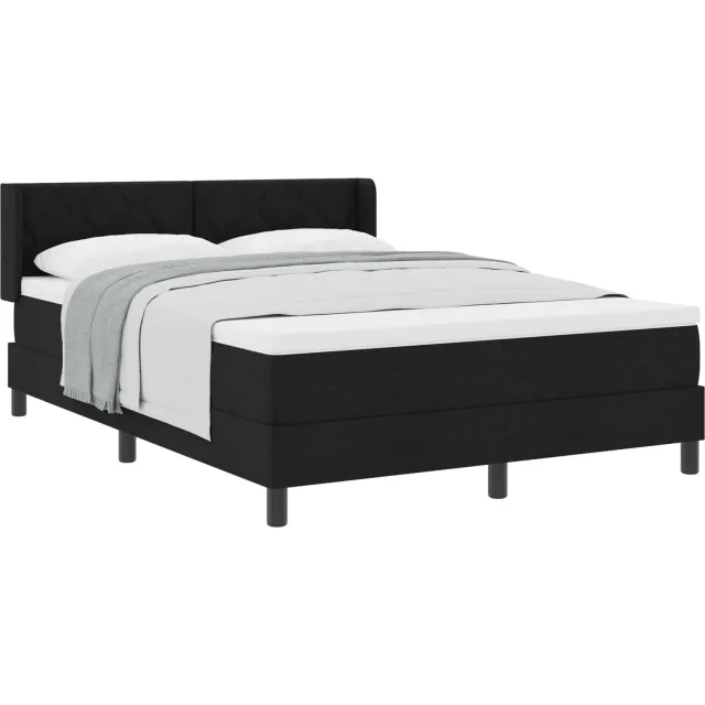 vidaXL Boxspringbed met hoofdeinde Zwart 200 x 160 cm Stof