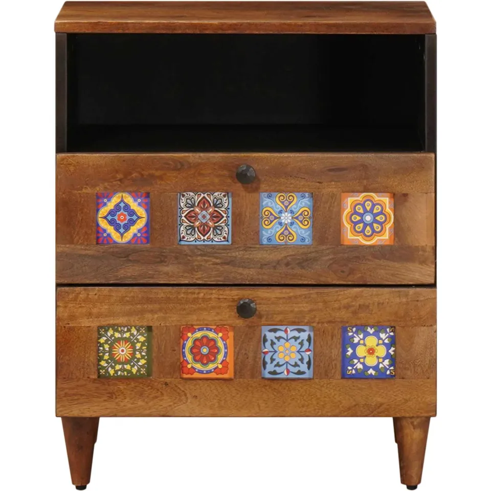 vidaXL Nachtkastje Bruin 50 x 33 x 62 cm Massief Mango Hout, foto 4