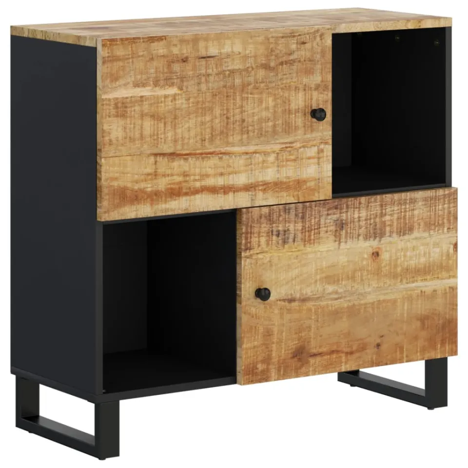 vidaXL Dressoir met 2 deuren 80x33x75 cm massief mangohout bruin, foto 4