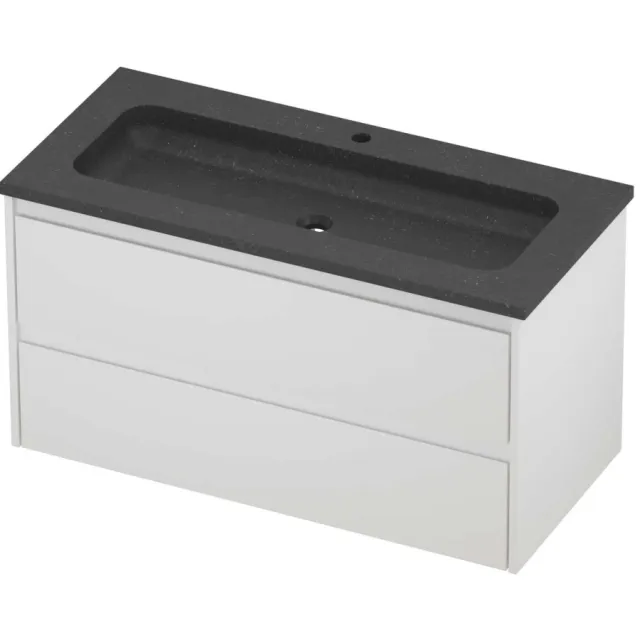 Proline Rollo Badmeubelset Hardsteen Elegant Centraal 100x46x54 cm Blue Stone Mat Wit