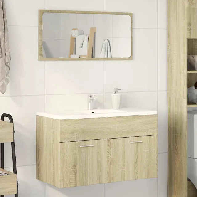 vidaXL Wastafelkast 80x38,5x46 cm spaanplaat sonoma eikenkleurig Bruin